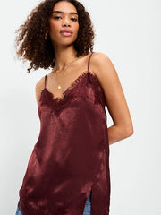 Asymmetrical Lace-Trim Cami Top