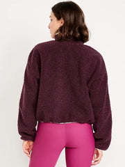 Loose Sherpa Quarter-Zip Pullover