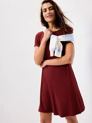 Short-Sleeve Mini Swing Dress