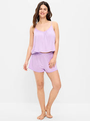 Sunday Sleep Lace-Trim Pajama Tank and Shorts Set