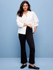 High-Waisted Weekender Pull-On Crop Flare Jeans