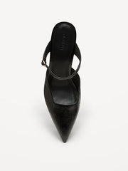Buckle-Strap Mule Heels for Women