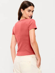 Snug V-Neck Crop T-Shirt