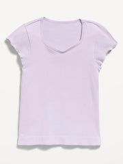 Fitted Seamless Ribbed Performance Top for Girls