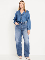 High-Waisted Barrel Jeans