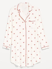 Long-Sleeve Knit Sleep Shirt