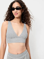 Pique Longline Bikini Swim Top