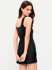 Matte Side-Tie Swim Dress