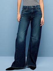 Mid-Rise Twisted-Seam Flare Jeans