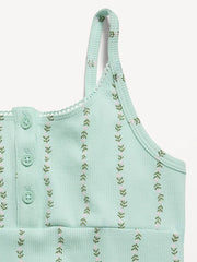 Fitted Printed Henley Tank Top for Girls