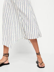 Fit & Flare Tie-Back Asymmetrical Midi Dress