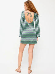 Pointelle Rib-Knit Cover-Up