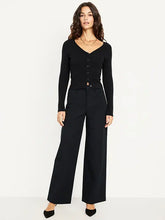 High-Waisted Pull-On Pixie Wide Leg Pants