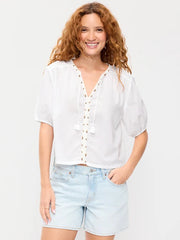 Short-Sleeve Beaded Top