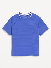 Short-Sleeve Textured Mesh Performance T-Shirt for Boys