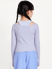 2-In-1 Ribbed Performance Top for Girls