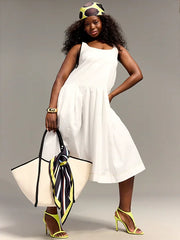 Old Navy x Christopher John Rogers Poplin Drop-Waist Dress
