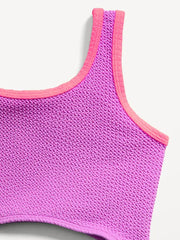 Textured Cutout One-Piece Swimsuit for Girls