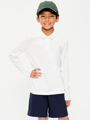 School Uniform Long-Sleeve Polo Shirt for Boys