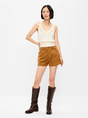 High-Waisted Faux-Suede Shorts