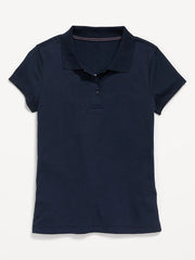 School Uniform Jersey-Knit Polo Shirt for Girls