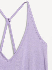 Strappy-Back Shimmer Swing Tank Top
