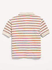 Short-Sleeve Textured-Knit Polo Shirt for Boys