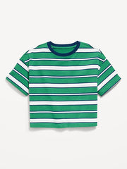 Oversized Short-Sleeve Cropped T-Shirt for Girls
