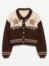 Seaside Cotton Tie-Front Collared Cardigan