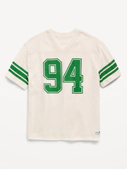 Oversized Mesh Graphic Football T-Shirt for Boys