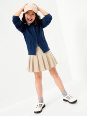 School Uniform Ponte-Knit Pleated Skort for Girls
