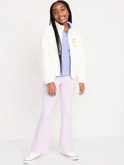 High-Waisted PowerChill Side-Ruched Flared Leggings for Girls