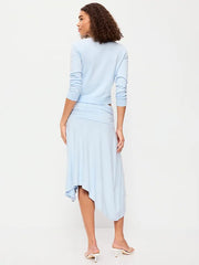 Asymmetrical Draped Midi Skirt