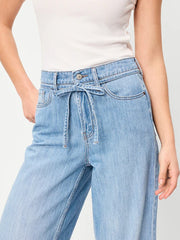 High-Waisted Drapey Wide-Leg Jeans