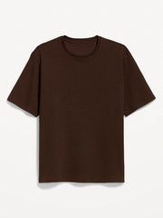 Loose Short-Sleeve Textured Waffle T-Shirt
