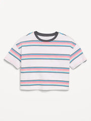 Oversized Short-Sleeve Cropped T-Shirt for Girls