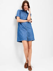 Button-Down Mini Shirt Dress
