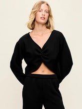 Bounce Fleece Long-Sleeve Twist-Front Top
