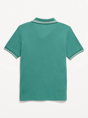 Short-Sleeve Pique Graphic Polo Shirt for Boys