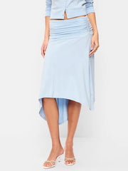 Asymmetrical Draped Midi Skirt