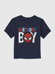 Marvel Universe Classic Birthday Icon Spiderman Graphic T-Shirt for Toddler