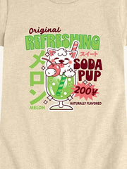 Melon Soda Puppy Short Sleeve Graphic T-Shirt For Girls