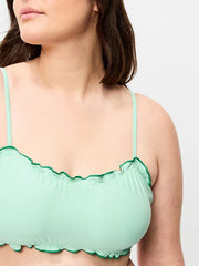 Scoop-Neck Ruffle Swim Top