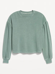 SoComfy Oversized Puff-Sleeve Cropped Sweatshirt