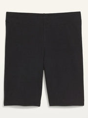 High-Waisted Jersey Biker Shorts -- 8-inch inseam