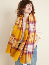 Fringed Oversized Flannel Scarf for Women