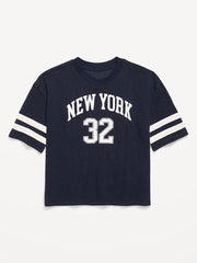 Oversized Mesh Graphic Football T-Shirt for Boys