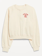 SoComfy Oversized Button-Front Sweatshirt