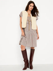 Tie-Front Sherpa Vest