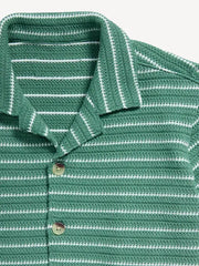 Oversized Short-Sleeve Sweater-Knit Shirt for Boys